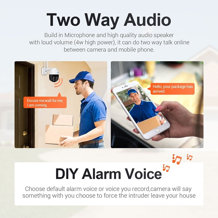 ESCAM QF518 5MP Smart WiFi IP Camera, Support AI Humanoid Detection / Auto Tracking / Dual Light Night Vision / Cloud Storage / Two Way Audio / TF Card, EU Plug, US Plug, UK Plug, AU Plug – Waterproof