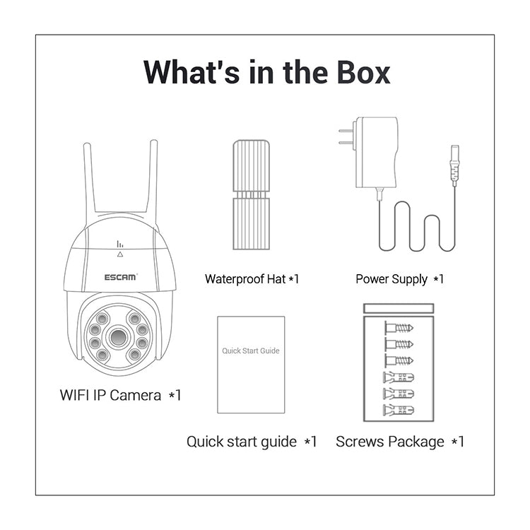 ESCAM QF518 5MP Smart WiFi IP Camera, Support AI Humanoid Detection / Auto Tracking / Dual Light Night Vision / Cloud Storage / Two Way Audio / TF Card, EU Plug, US Plug, UK Plug, AU Plug – Waterproof