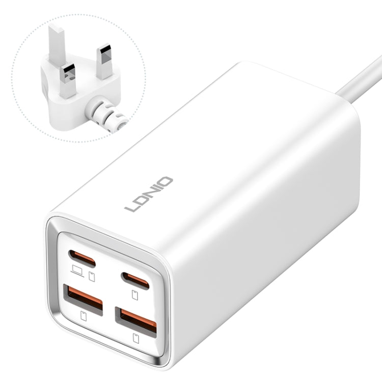 LDNIO A4610C PD65W Dual USB-C / Type-C + Dual USB Fast Charger, Cable Length: 1.5m, EU Plug·, A4610C (UK Plug), US Plug – TPU A4610C (UK Plug)