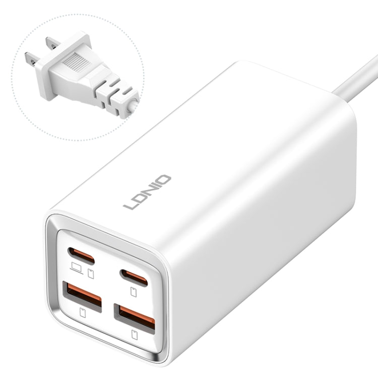 LDNIO A4610C PD65W Dual USB-C / Type-C + Dual USB Fast Charger, Cable Length: 1.5m, EU Plug·, A4610C (UK Plug), US Plug – TPU US Plug