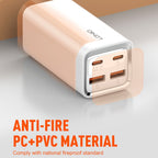LDNIO A4610C PD65W Dual USB-C / Type-C + Dual USB Fast Charger, Cable Length: 1.5m, EU Plug·, A4610C (UK Plug), US Plug – TPU