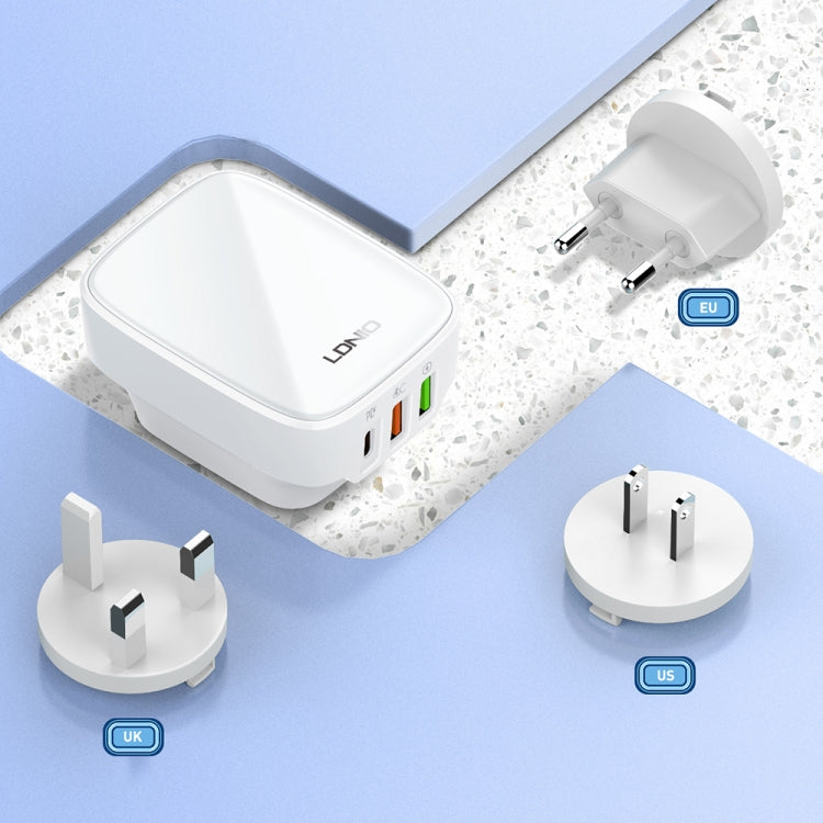 LDNIO Q334 32W Type-C + Dual USB Port Charger with 1m USB-C / Type-C to USB-C / Type-C Data Cable, EU Plug, UK Plug, US Plug
