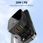 LDNIO Q334 32W Type-C + Dual USB Port Charger with 1m USB-C / Type-C to USB-C / Type-C Data Cable, EU Plug, UK Plug, US Plug
