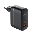 LDNIO Q366 65W USB + Dual Type-C Port Charger with 1m USB-C / Type-C to USB-C / Type-C Data Cable, EU Plug, UK Plug, US Plug EU Plug