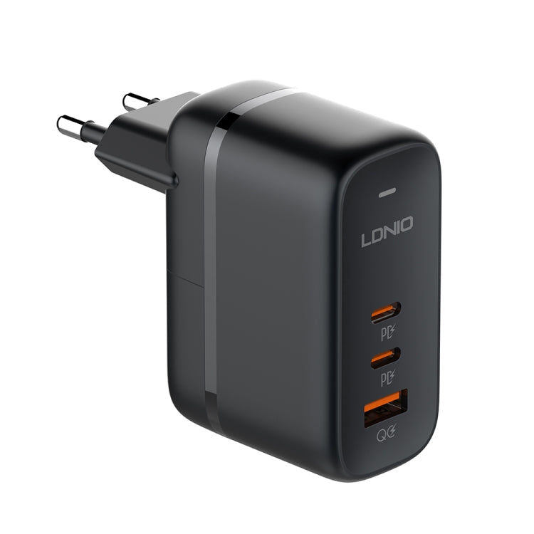 LDNIO Q366 65W USB + Dual Type-C Port Charger with 1m USB-C / Type-C to USB-C / Type-C Data Cable, EU Plug, UK Plug, US Plug EU Plug