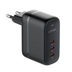 LDNIO Q367 65W GaN 3 x USB-C / Type-C Interface Charger with 1m USB-C / Type-C to USB-C / Type-C Data Cable, EU Plug, UK Plug, US Plug EU Plug