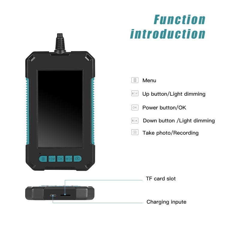 P40 8mm 1080P IP68 Waterproof 4.3 inch Highlight Screen Dual Camera Digital Endoscope, 2m Hard Cable, 5m Hard Cable, 10m Hard Cable – Waterproof
