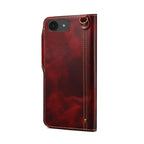 Denior B01 Oil Wax Cowhide Magnetic Button Genuine Leather Case, For iPhone 17e / 16e, For iPhone 16 Pro Max, For iPhone 16 Pro, For iPhone 16 Plus