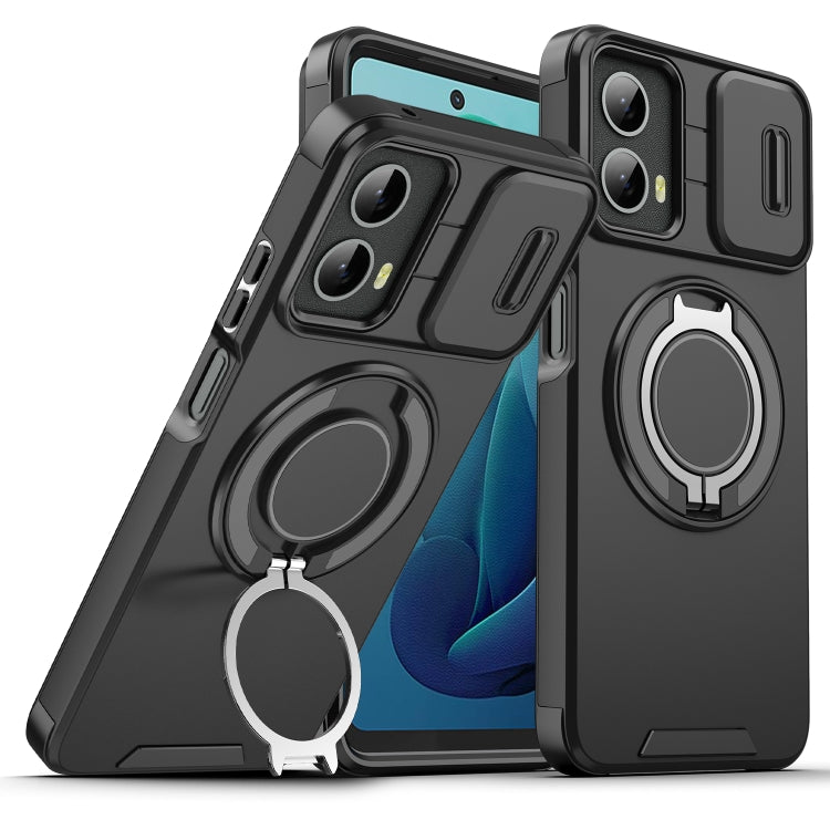 Sliding Camshield Ring Holder Phone Case – Ring Holder, TPU, For Motorola Moto G Stylus 5G 2025, For Motorola Moto G 5G 2024