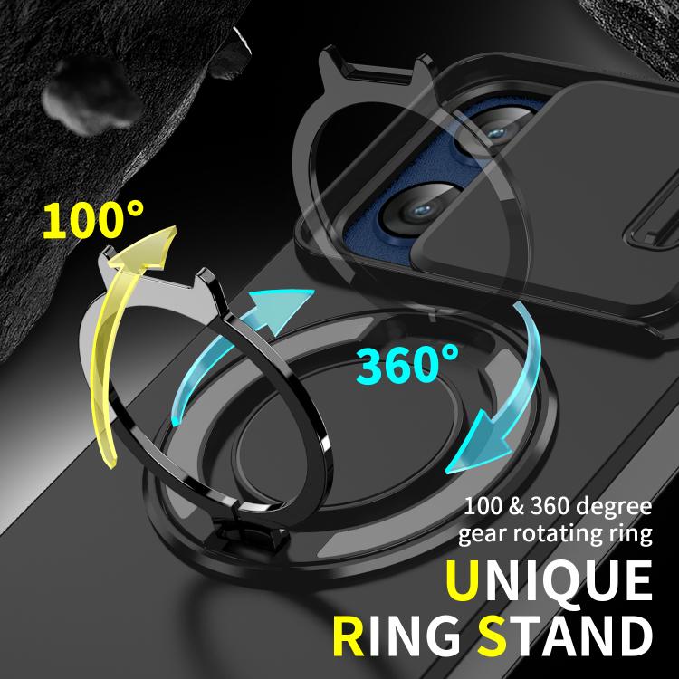 Sliding Camshield Ring Holder Phone Case – Ring Holder, TPU, For Motorola Moto G Stylus 5G 2025, For Motorola Moto G 5G 2024