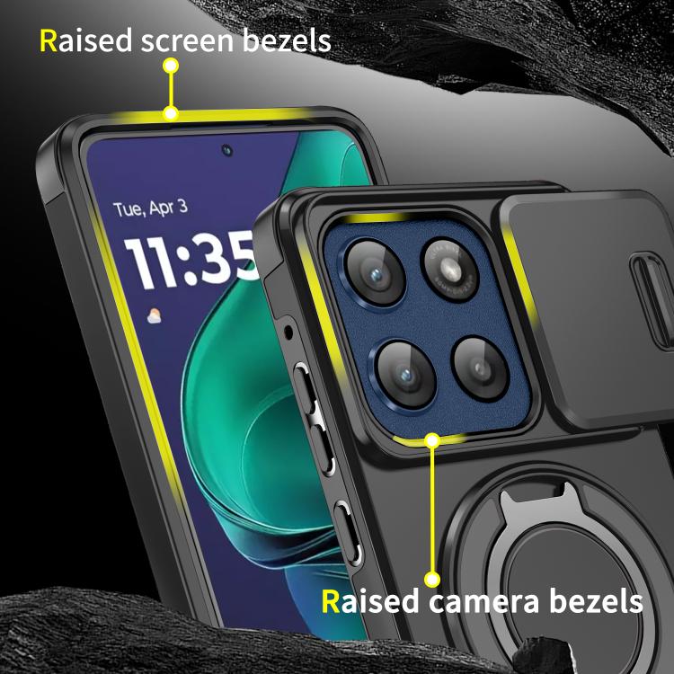 Sliding Camshield Ring Holder Phone Case – Ring Holder, TPU, For Motorola Moto G Stylus 5G 2025, For Motorola Moto G 5G 2024