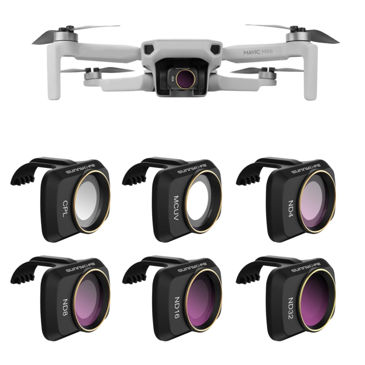Sunnylife MM-FI9258 For DJI Mavic mini 6 In 1 Drone MCUV+CPL+ND4+ND8+ND16+ND32 Lens Filter, MCUV+CPL+ND4+ND8+ND16+ND32 MCUV+CPL+ND4+ND8+ND16+ND32