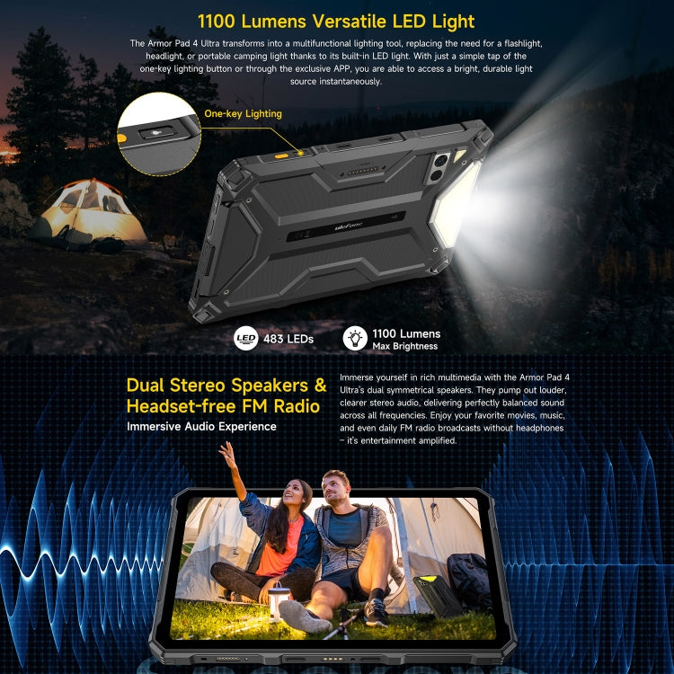 Ulefone Armor Pad 4 Ultra Thermal Version Rugged Tablet, 10.36 inch Android 14 MediaTek Dimensity 6300 Octa Core 5G Network, EU Plug, Armor Pad 4 Ultra Thermal Imaging – Magnetic, Card Slot, Fast Charging