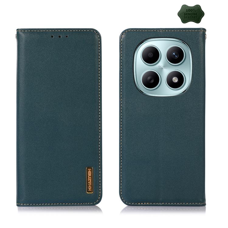 KHAZNEH Nappa Top Layer Cowhide Leather Phone Case – Card Slot, Leather, TPU, For Redmi Note 15 5G Global 164mm, For Redmi K90 Pro Max/Poco F8 Ultra, For Redmi Note 15 Pro 4G Global 163.2mm, For Redmi K90/Poco F8 Pro For Redmi Note 15 5G Global 164mm Green