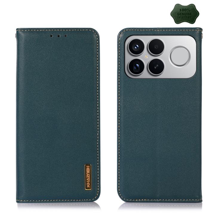 KHAZNEH Nappa Top Layer Cowhide Leather Phone Case – Card Slot, Leather, TPU, For Redmi Note 15 5G Global 164mm, For Redmi K90 Pro Max/Poco F8 Ultra, For Redmi Note 15 Pro 4G Global 163.2mm, For Redmi K90/Poco F8 Pro For Redmi K90 Pro Max Poco F8 Ultra Green