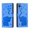 Cartoon Elephant Embossed Leather Phone Case, For iPhone XS Max, For iPhone 8 Plus / 7 Plus For iPhone XS Max Blue