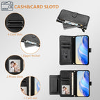 Multi-Card Slots Zipper Wallet Leather Phone Case, For iPhone 16, For iPhone 15 Pro Max, For iPhone 15 Pro, For iPhone 15 Plus
