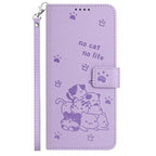 Embossed Kitten Phone Leather Case with Lanyard – Lanyard, Card Slot, Leather, For Motorola Moto G15, For Motorola Moto G 5G 2025, For Motorola Moto G Power / G Play 2025, For Motorola Moto G75