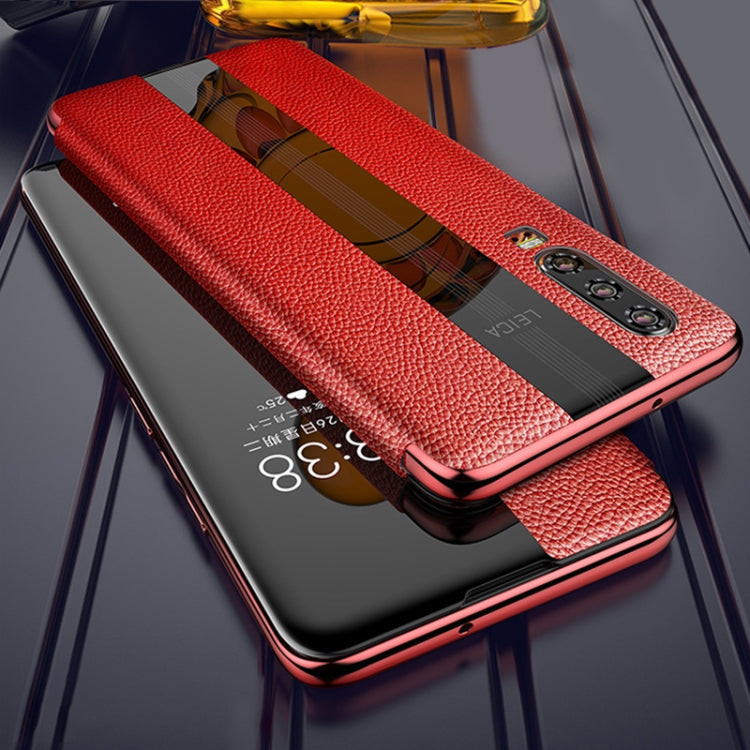 Genuine Leather Smart Flip Protective Case, For Huawei P30 Pro For Huawei P30 Pro Red