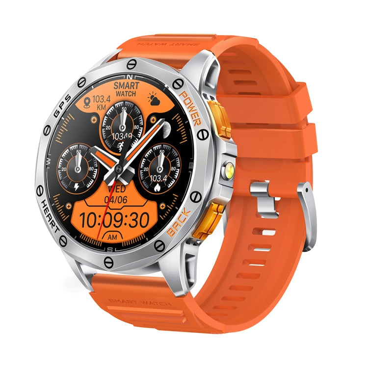 LEMFO K67 1.43 inch AMOLED Screen GPS Sports Smart Watch, Support Bluetooth Call / Health Monitoring Silver Orange