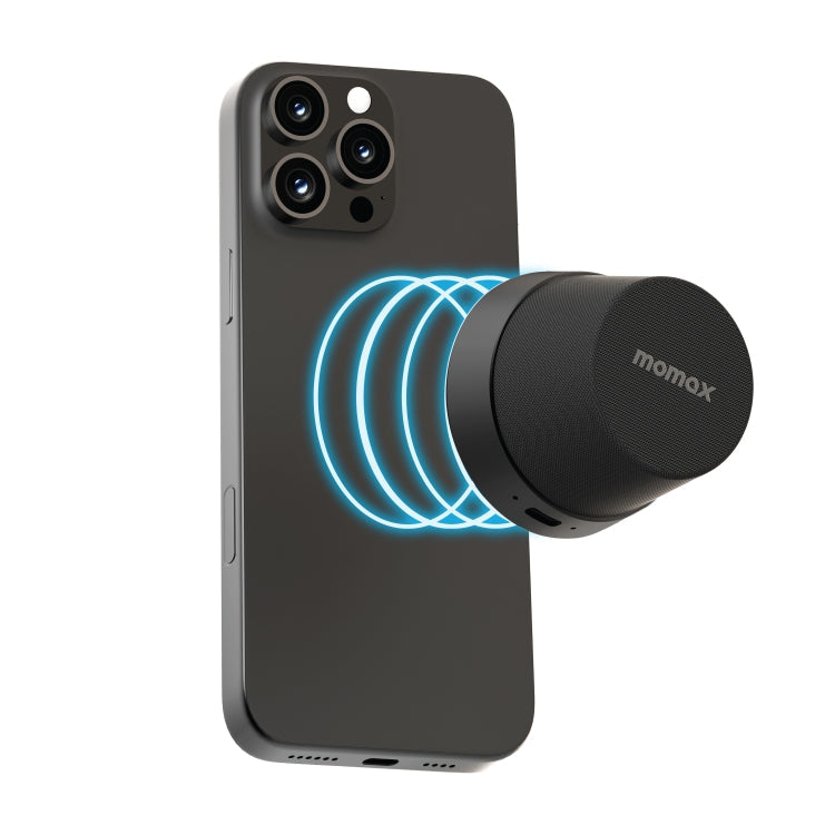 Momax 1-Vibe Go Magnetic Wireless Speaker – Waterproof, Magnetic, TPU Black