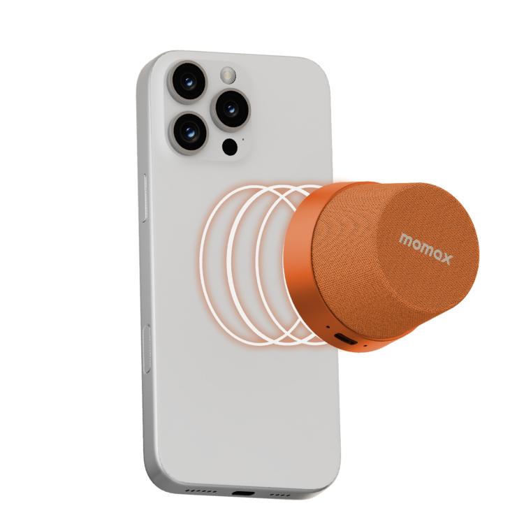 Momax 1-Vibe Go Magnetic Wireless Speaker – Waterproof, Magnetic, TPU Orange