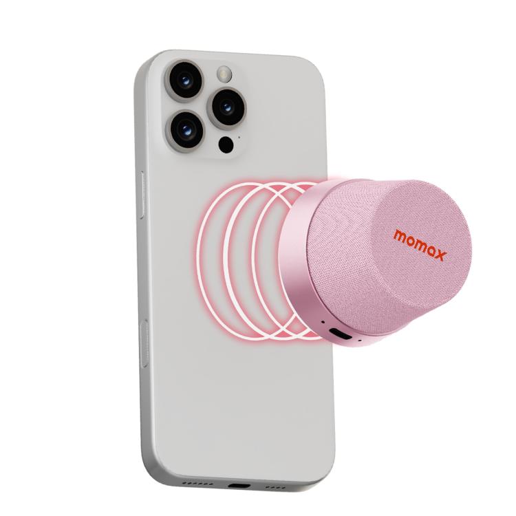 Momax 1-Vibe Go Magnetic Wireless Speaker – Waterproof, Magnetic, TPU Pink