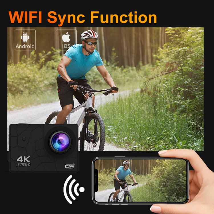I5-361 2.0 inch IPS HD Screen Wide Angle 4K WiFi Action Camera, I5-361 with RC, I5-361 without RC – Waterproof, 4K