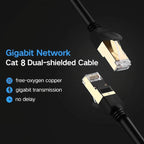 Gigabit Network Cat 8 Dual-shielded Cable, 1m, 2m, 3m, 5m, 8m, 10m, 20m, 30m – Waterproof
