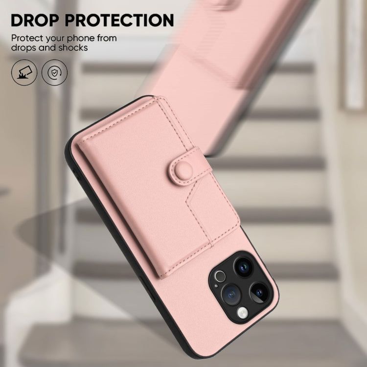 Button Card Bag RFID Anti-theft Phone Case, For iPhone 15 Pro Max, For iPhone 15 Pro, For iPhone 15 Plus, For iPhone 15