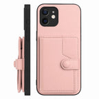 Button Card Bag RFID Anti-theft Phone Case – Leather, TPU, For iPhone 12 mini, For iPhone 11 Pro Max, For iPhone 11, For iPhone 11 Pro