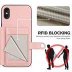 Button Card Bag RFID Anti-theft Phone Case – Leather, TPU, For iPhone XS / X, For iPhone XR, For iPhone XS Max, For iPhone 8 Plus / 7 Plus
