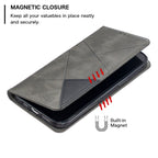 Rhombus Texture Horizontal Flip Magnetic Leather Case with Holder & Card Slots, For iPhone 12 Pro Max