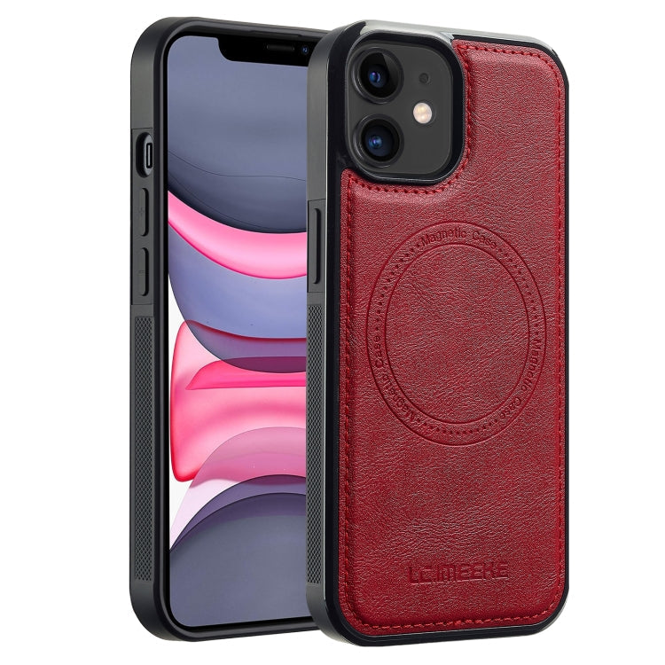 LC.IMEEKE Magsafe Phone Case – Magnetic, Leather, Wireless Charging, For iPhone 11, For iPhone XS / X, For iPhone XR, For iPhone XS Max For iPhone 11 Red