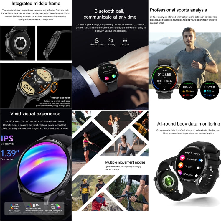 ZW63 Smart Watch – 1.39" Screen, Blood Pressure Monitoring, Heart Rate Monitoring