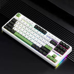 AULA F87 87 Keys Wired/2.4G/Bluetooth Three Model Customized RGB Mechanical Keyboard – Bluetooth White Black Green