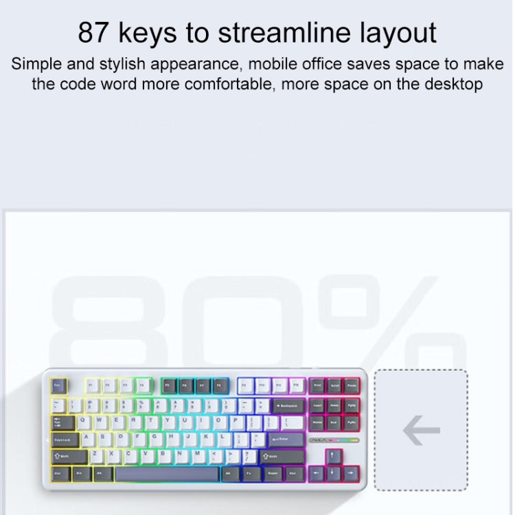 AULA F87 87 Keys Wired/2.4G/Bluetooth Three Model Customized RGB Mechanical Keyboard – Bluetooth
