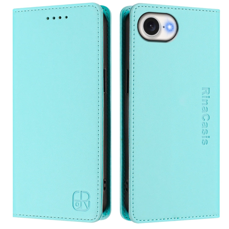 RC01 Dual-Folded Magnetic Suction RFID Leather Phone Case – Wear-resistant, Magnetic, Card Slot, For iPhone 17e / 16e, For iPhone 17 Pro Max, For iPhone 17 Pro