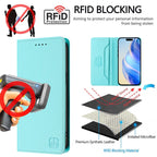 RC01 Dual-Folded Magnetic Suction RFID Leather Phone Case, For iPhone 12 / 12 Pro, For iPhone 12 Pro Max, For iPhone 12 mini