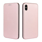 Carbon Fiber Texture Magnetic Horizontal Flip TPU + PC + PU Leather Case with Card Slot, For iPhone X / XS
