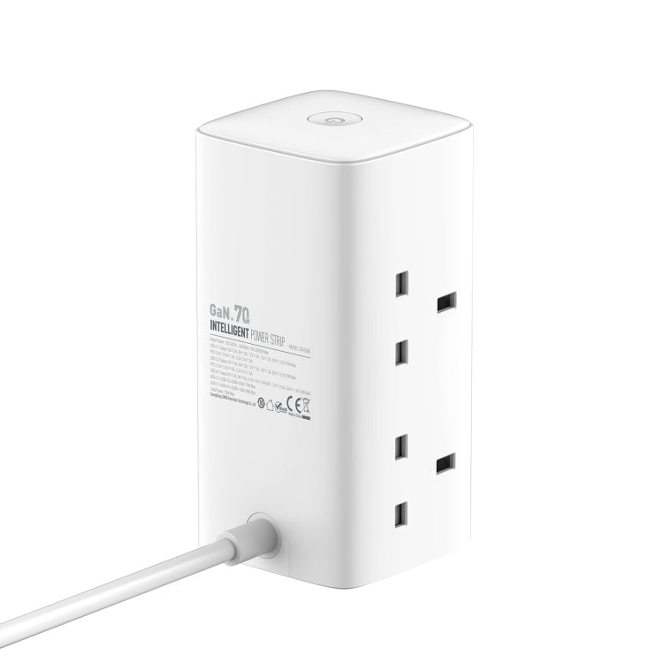 LDNIO SC4396 70W Desktop Multi-function GaN Desktop Charger 2AC, 1U, 2C with 1 Socket, SC4396 (UK Plug) – Fast Charging, TPU