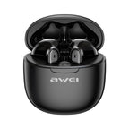 awei T68 ENC Noise Reduction Wireless Bluetooth Gaming Earphone Black