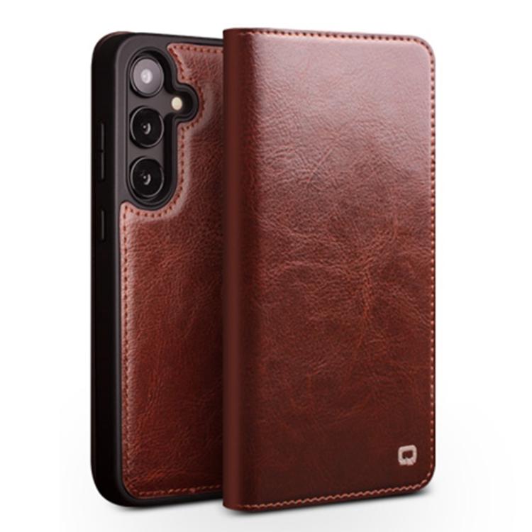 QIALINO Genuine Leather Phone Case – Leather, For Samsung Galaxy S26+ 5G, For Samsung Galaxy S26 Ultra 5G, For Samsung Galaxy S26 5G, For Samsung Galaxy S25 5G, For Samsung Galaxy S25+ 5G, For Samsung Galaxy S25 Ultra 5G