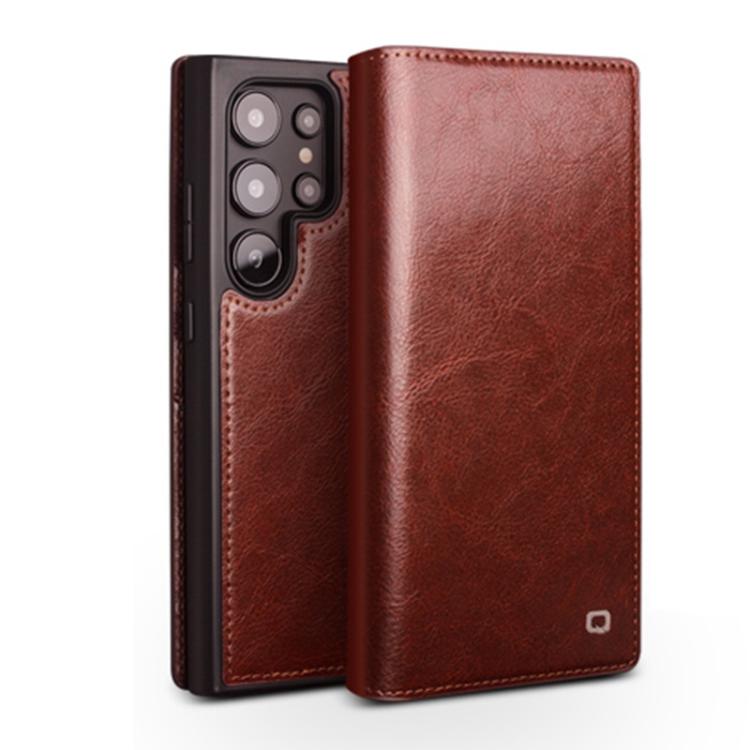 QIALINO Genuine Leather Phone Case – Leather, For Samsung Galaxy S26+ 5G, For Samsung Galaxy S26 Ultra 5G, For Samsung Galaxy S26 5G, For Samsung Galaxy S25 5G, For Samsung Galaxy S25+ 5G, For Samsung Galaxy S25 Ultra 5G