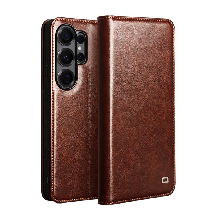 QIALINO Genuine Leather Phone Case – Leather, For Samsung Galaxy S26+ 5G, For Samsung Galaxy S26 Ultra 5G, For Samsung Galaxy S26 5G, For Samsung Galaxy S25 5G, For Samsung Galaxy S25+ 5G, For Samsung Galaxy S25 Ultra 5G