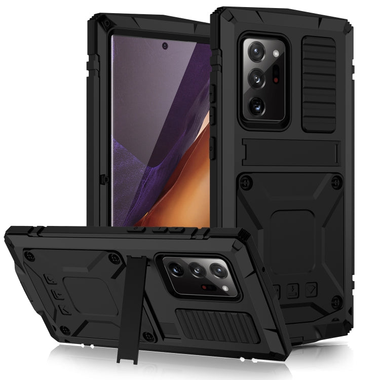 Shockproof Waterproof Dust-proof Metal + Silicone Protective Case with Holder, For Samsung Galaxy Note 20 Ultra, For Samsung Galaxy Note 20 For Samsung Galaxy Note 20 Ultra Black