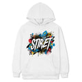 Alphabet Printed Fleece Hooded Sweatshirt Print On Your Demand, XS, S XS White