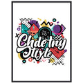 Graffiti Decorative Painting with PS Frame Print On Your Demand, 15x20cm, 20x20cm, 30x30cm, 40x40cm, 50x50cm, 60x60cm, 70x70cm, 80x80cm, 90x90cm 15x20cm