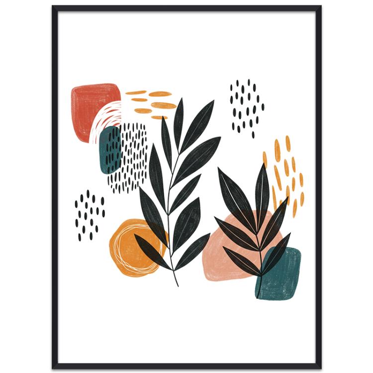 Abstract Leaves Decorative Painting with PS Frame Print On Your Demand, 15x20cm, 20x20cm, 30x30cm, 40x40cm, 50x50cm, 60x60cm, 70x70cm, 80x80cm, 90x90cm 15x20cm