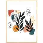 Abstract Leaves Decorative Painting with Aluminum Alloy Frame Print On Your Demand, 15x20cm, 20x20cm, 30x30cm, 40x40cm, 50x50cm, 60x60cm, 70x70cm, 80x80cm, 90x90cm 15x20cm
